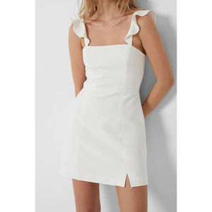 French Connection Whisper Ruffle Strap Mini Dress Summer White 6
